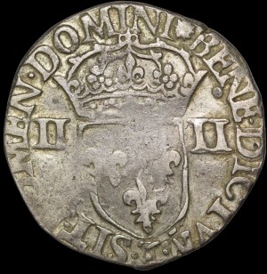 Henry of Valois, 1/4 Ecu 1582 T, Nantes