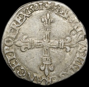 Henry of Valois, 1/4 Ecu 1581 T, Nantes