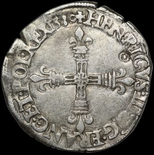 Henry of Valois, 1/4 Ecu 1580 T, Nantes