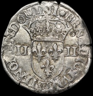 Henry of Valois, 1/4 Ecu 1580 T, Nantes