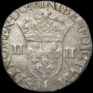 Henry of Valois, 1/4 Ecu 1580 H, La Rochelle