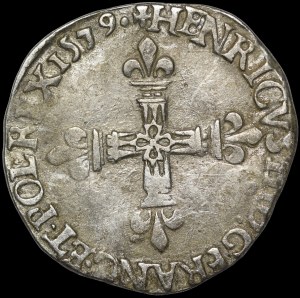 Henry of Valois, 1/4 Ecu 1579, Rennes