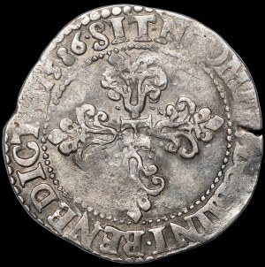 Henry of Valois, 1/2 Frank 1586 X, Amiens - rare
