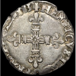 Henryk Walezy, 1/8 Ecu 1583, Rennes - b. rzadkie i b. ładne