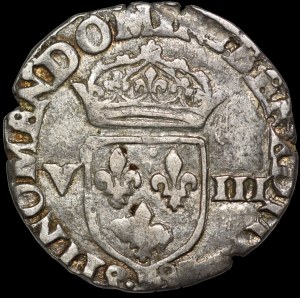 Henry of Valois, 1/8 Ecu 1583, Rennes - b. rare and b. nice