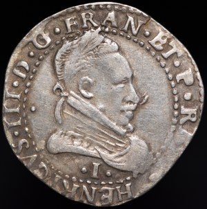 Henry of Valois, 1/2 Frank 1587 I, Limoges - b. nice