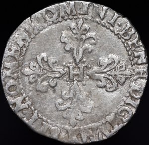 Henry of Valois, 1/2 Frank 1588/7 K, Bordeaux - date punch - rare