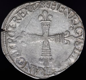 Henry of Valois, 1/4 Ecu 1578 T, Nantes - rarer