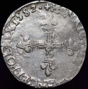 Henry of Valois, 1/4 Ecu 1582, Rennes