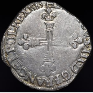 Henryk Walezy, 1/4 Ecu 1583 C, Saint-Lô - b. rzadkie