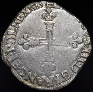 Henry of Valois, 1/4 Ecu 1583 C, Saint-Lô - very rare
