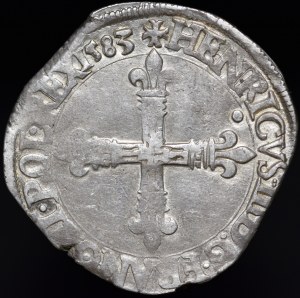 Henry of Valois, 1/4 Ecu 1583 T, Nantes - b. nice