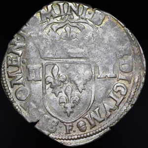 Henry of Valois, 1/4 Ecu 1584 F, Angers - rarer