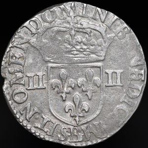 Henry of Valois, 1/4 Ecu 1587 B, Rouen - rare and b. nice