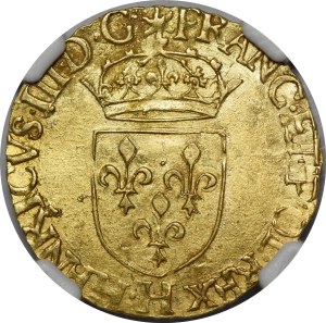 Henry of Valois, Ecu d'or 1579 H, La Rochelle - b. rare