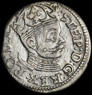 Stefan Batory, Trojak 1585, Riga - small head