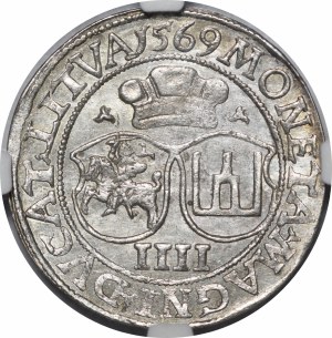 Sigismund II Augustus, Quadruple 1569, Vilnius - LI/LITVA - rare and very nice