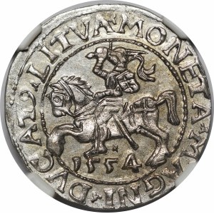 Zygmunt II August, Półgrosz 1554, Wilno - LI/LITVA - piękny i rzadki
