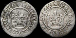 Alexander Jagiellonian, Half-penny Cracow - E with and without beam - set (item 2)