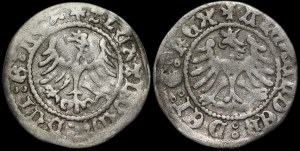 Alexander Jagiellonian, Half-penny Cracow - E with and without beam - set (item 2)