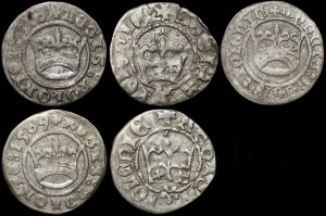 From Casimir Jagiellonian to Sigismund I the Old, Half-penny Cracow - set (pcs. 5)