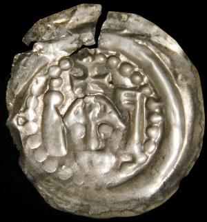 The Partition, Henry II the Pious or Boleslaw I the Bald, Brakteat - Head under the Cross