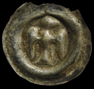 Quarter breakup, Brakteat - Eagle to the right
