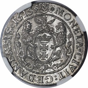 Zygmunt III Waza, Ort 1615, Gdańsk - podwójny ozdobnik - piękny i b. rzadki