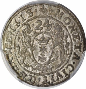 Sigismund III Vasa, Ort 1624/3, Gdansk - pierced date, PR - beautiful