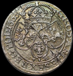 John II Casimir, Sixpence 1660 TLB, Krakow - TLB under sheaf - rarer