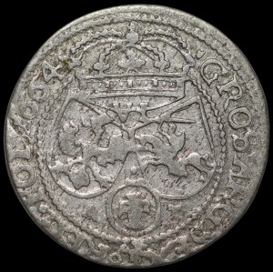 John II Casimir, Sixpence 1664 AT, Krakow - rarer