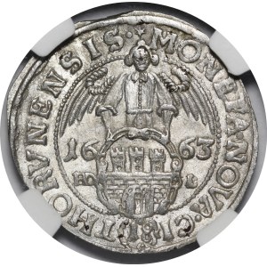 Jan II Kazimierz, Ort 1663 HD-L, Toruń - b. rzadki i b. piękny