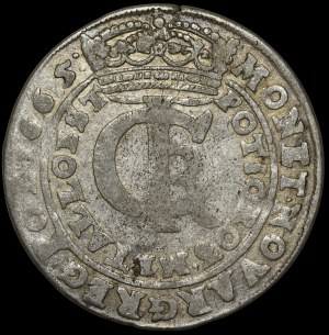 John II Casimir, Tymf 1665 AT, Bydgoszcz - 2 reverse surrounds - rare
