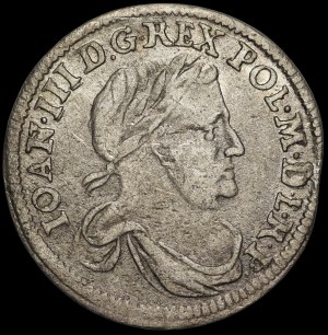 John III Sobieski, Sixth of 1677, Bydgoszcz - Leliwa in shield with indentation - rare