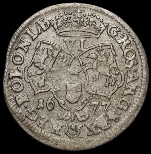 John III Sobieski, Sixth of 1677, Bydgoszcz - Leliwa in shield with indentation - rare