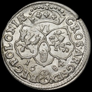 John III Sobieski, Sixpence 1684 TLB, Bydgoszcz - b. rare and b. nice