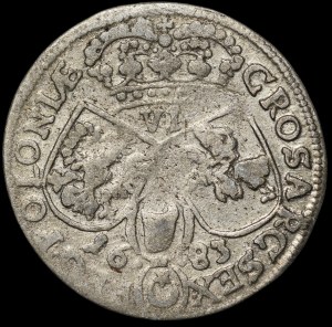 John III Sobieski, the Sixpence of 1683, Krakow - wearing a crown
