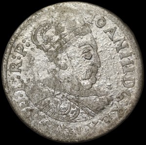 John III Sobieski, the Sixpence of 1684, Krakow - wearing a crown