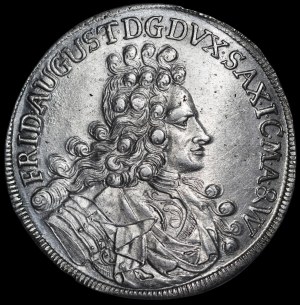Augustus II the Strong as Frederick Augustus, 2/3 thaler 1697 EPH, Leipzig - beautiful