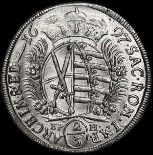 Augustus II the Strong as Frederick Augustus, 2/3 thaler 1697 EPH, Leipzig - beautiful