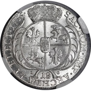 August III Sas, Ort 1755 EC, Lipsk - piękny i rzadki