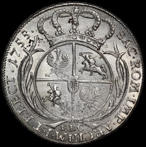 August III Sas, 1755 EDC thaler, Leipzig - rare and beautiful