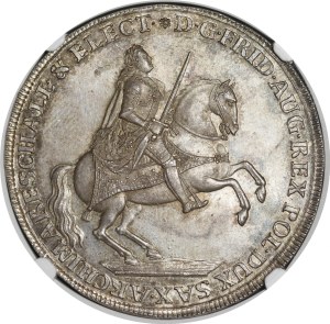 Augustus III Sas, Vicar thaler 1741, Dresden - collection of D. Moore - exquisite
