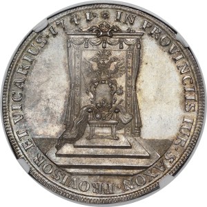 Augustus III Sas, Vicar thaler 1741, Dresden - collection of D. Moore - exquisite