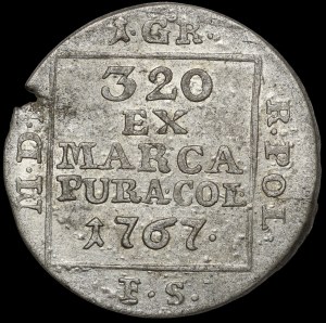 Stanislaw August Poniatowski, 1 silver penny 1767 FS, Warsaw