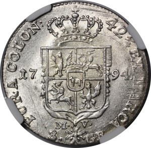 Stanislaw August Poniatowski, 1794 MV two-zloty, Warsaw - rare and beautiful