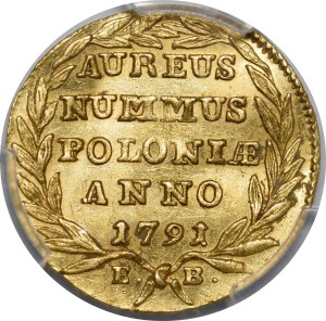 Stanislaw August Poniatowski, Ducat 1791 EB, Warsaw.