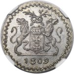 Wolne Miasto Gdańsk, 1/5 guldena 1809 M - próba - rzadkość