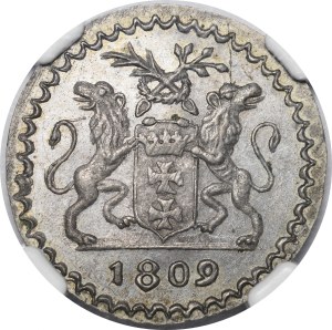 Free City of Danzig, 1/5 guilder 1809 M - sample - rare
