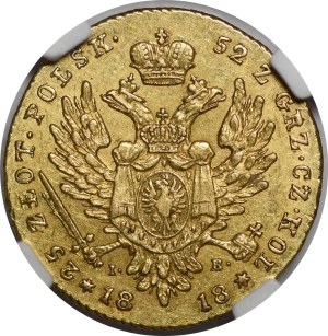 Congress Kingdom, Alexander I, 25 zlotys 1818 IB, Warsaw